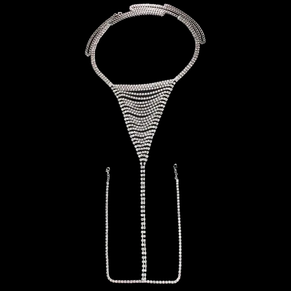 Bikini Body Chain Rhinestone NWT in Silver Or Gold BK - Picture 4 of 5